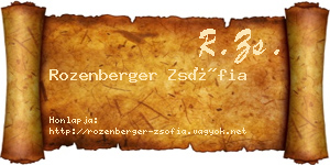 Rozenberger Zsófia névjegykártya